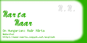 marta maar business card